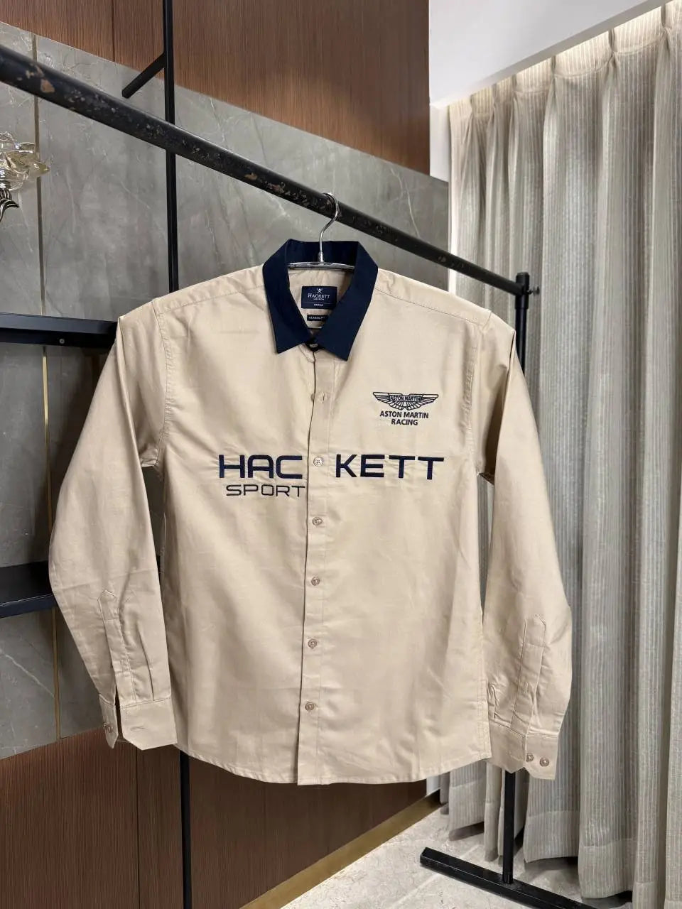 HACKET_T ASTON MARTIN BEIGE PREMIUM SHIRT