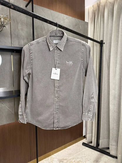 COAC_H DENIM GREY FRONT EMBORSSED SHIRT