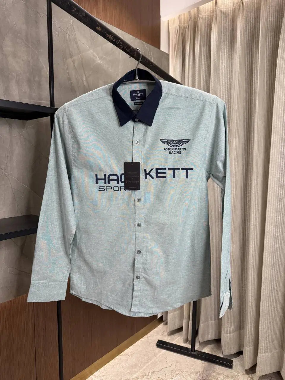 HACKET_T ASTON MARTIN SEA GREEN PREMIUM SHIRT