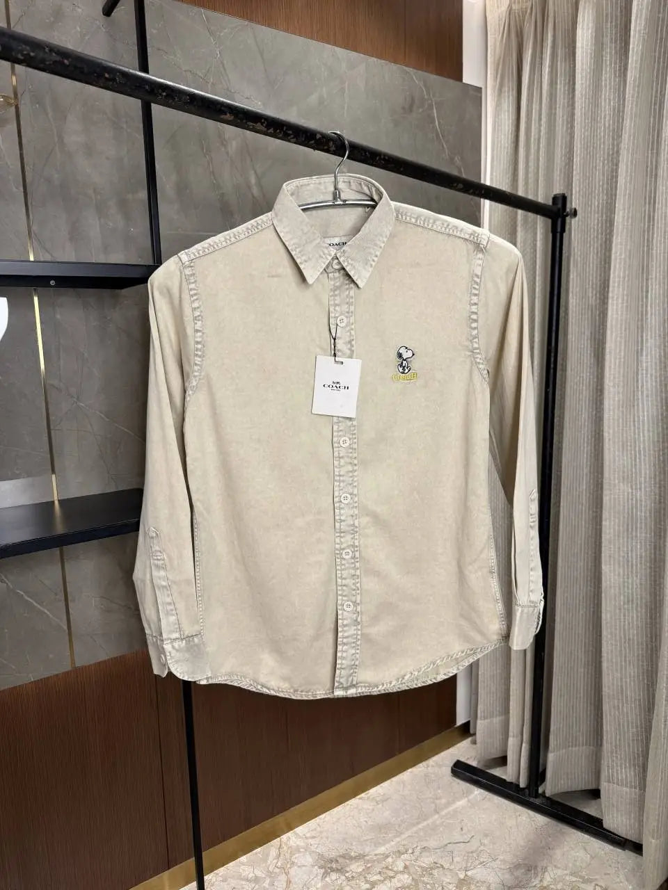 COAC_H DENIM CREME FROMT EMBORSSED SHIRT