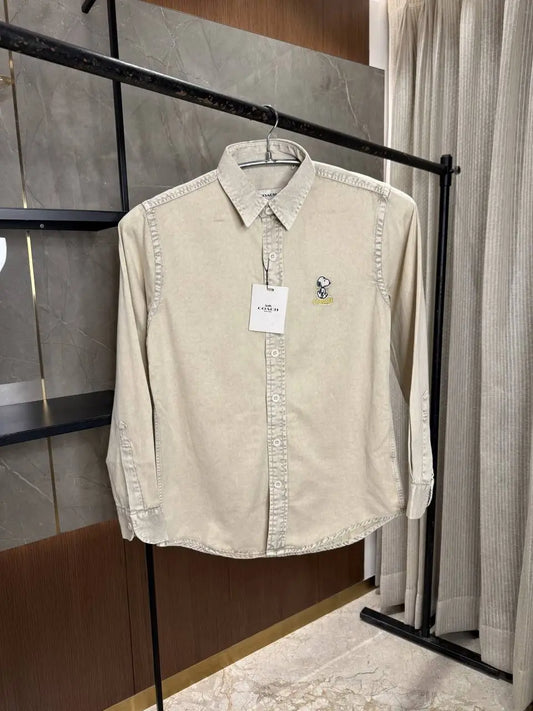 COAC_H DENIM CREME FROMT EMBORSSED SHIRT