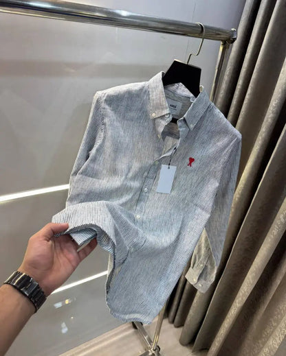 AMI PARIS BLACK WHITE PREMIUM FRONT LOGO SHIRT