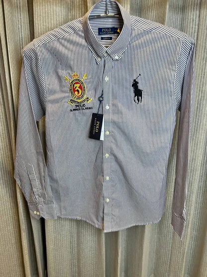 RALPH LAURE_N POLO BLACK LINING FRONT EMBORSSED SHIRT