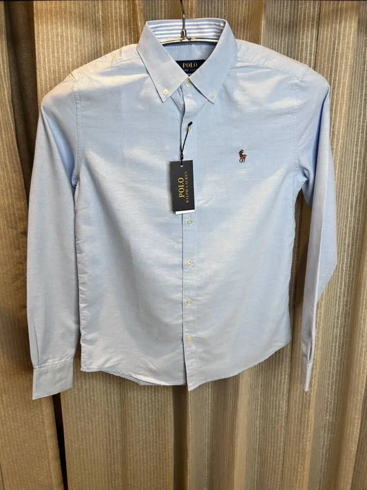 RALPH LAURE_N POLO BLUE CLASSIC PREMIUM SHIRT