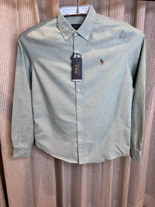 RALPH LAURE_N POLO GREEN CLASSIC PREMIUM SHIRT