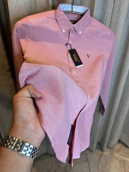 RALPH LAURE_N POLO PINK CLASSIC PREMIUM SHIRT