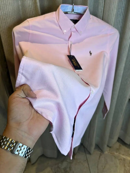 RALPH LAURE_N POLO LIGHT PINK CLASSIC PREMIUM SHIRT