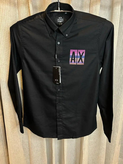 ARMAN_I EXCHANGE BLACK FRONT PRINTED SHIRT