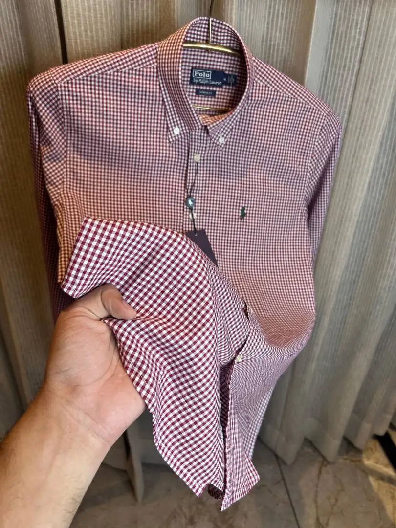 RALPH LAURE_N RED PREMIUM CHECKS SHIRT