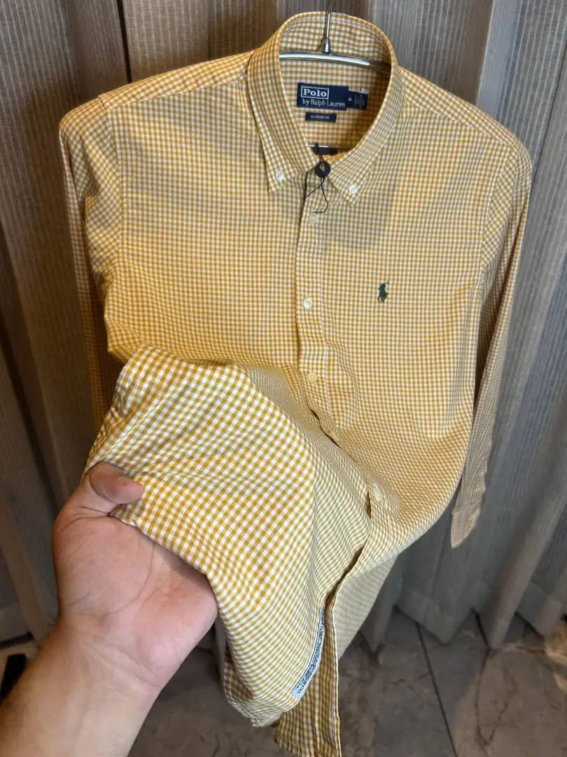 RALPH LAURE_N YELLOW PREMIUM CHECKS SHIRT