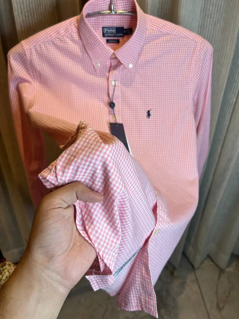 RALPH LAURE_N PINK PREMIUM CHECKS SHIRT