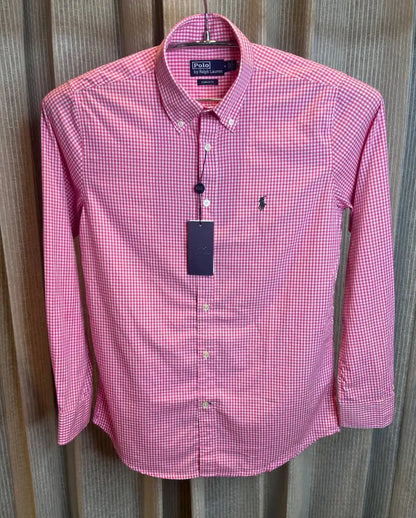RALPH LAURE_N PINK PREMIUM CHECKS SHIRT