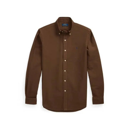 RALPH LAURE_N BROWN PREMIUM COTTON CLASSIC SHIRT