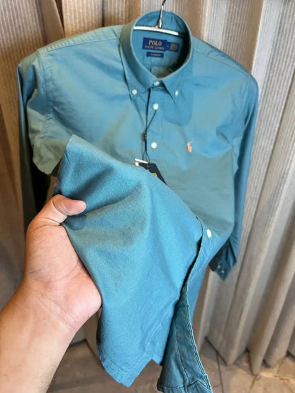 RALPH LAURE_N BLUE PREMIUM IMPORTED SHIRT