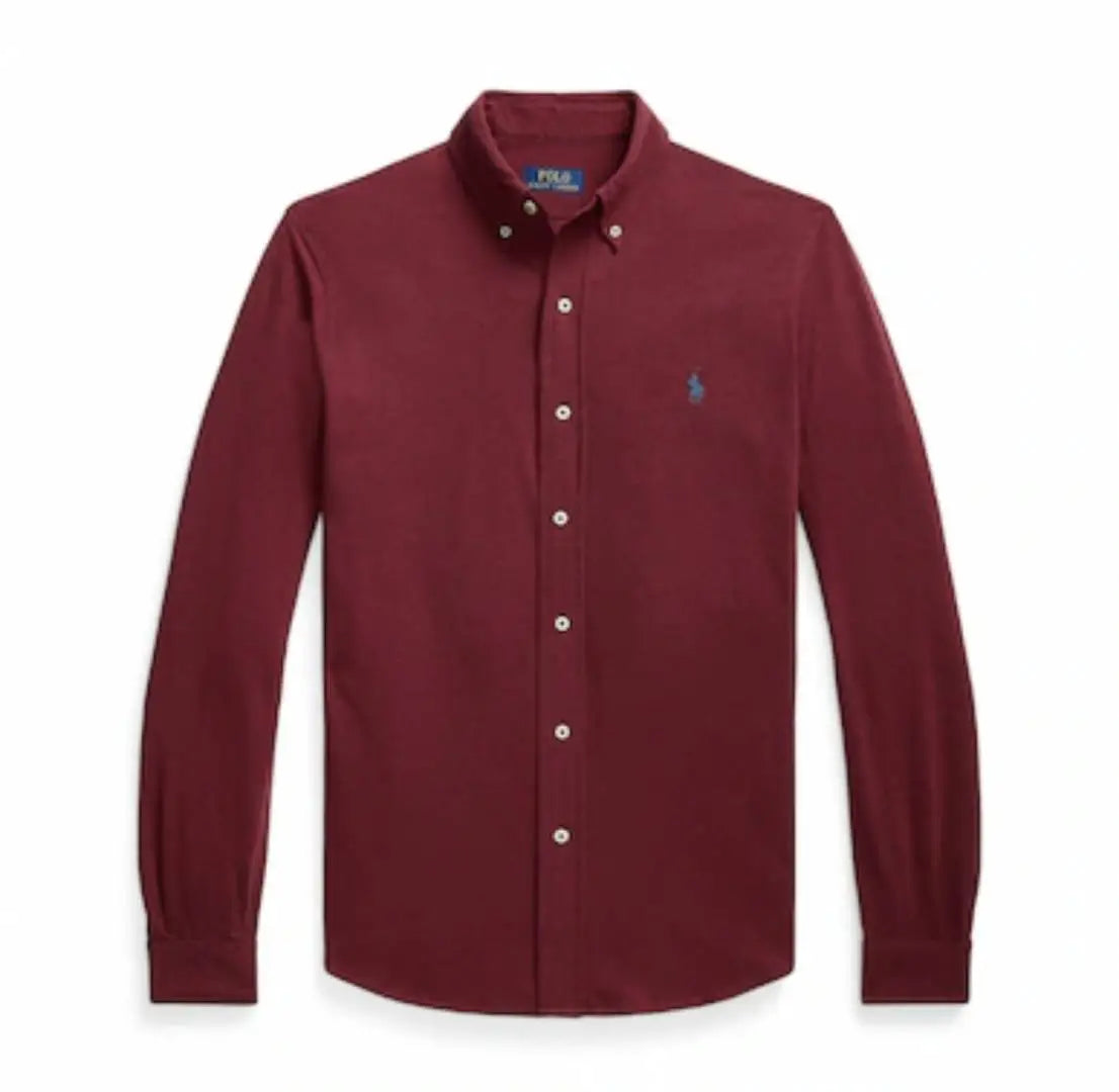 RALPH LAURE_N MAROON PREMIUM COTTON CLASSIC SHIRT