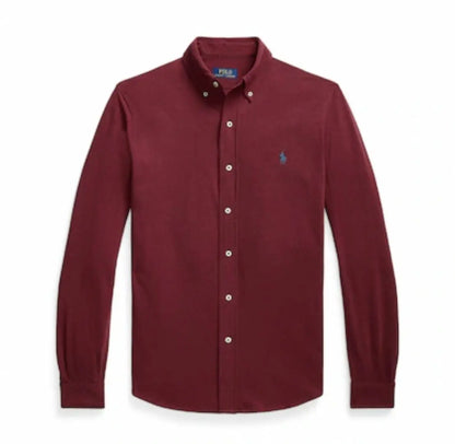 RALPH LAURE_N MAROON PREMIUM COTTON CLASSIC SHIRT