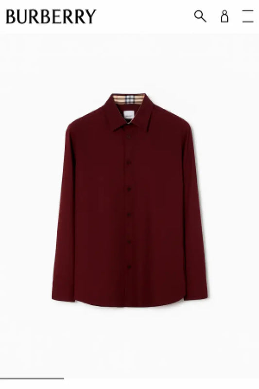 BURBERR_Y MAROON PREMIUM IMPORTED SHIRT WITH BOX