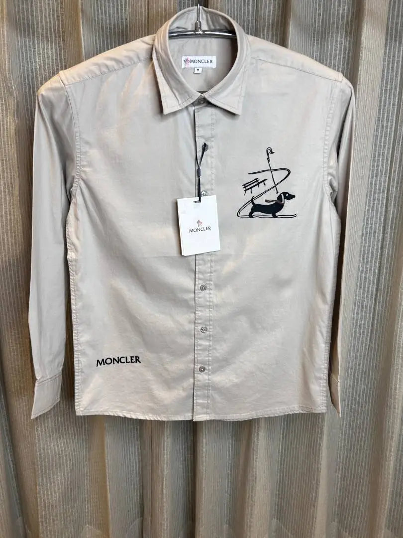 MONCLE_R BEIGE PREMIUM FRONT PRINTED IMPORTED SHIRT
