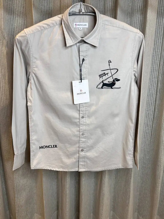 MONCLE_R BEIGE PREMIUM FRONT PRINTED IMPORTED SHIRT