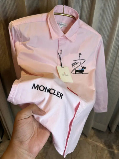 MONCLE_R PINK PREMIUM FRONT PRINTED IMPORTED SHIRT