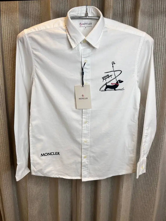 MONCLE_R WHITE PREMIUM FRONT PRINTED IMPORTED SHIRT