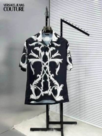 VERSACE PREMIUM BLACK FULL PRINTED SHIRT WITH BOX