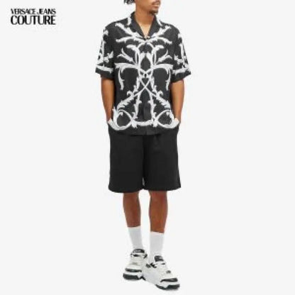 VERSACE PREMIUM BLACK FULL PRINTED SHIRT WITH BOX