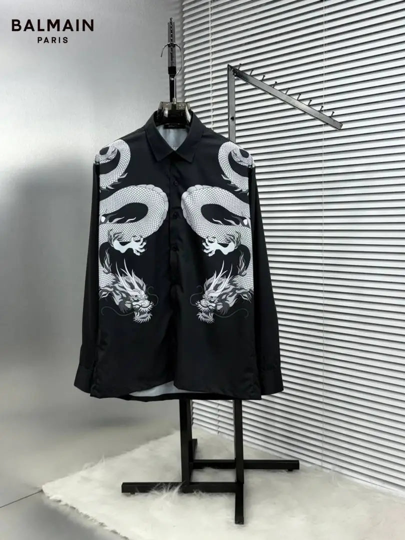 BALMAI_N BLACK PRINTED PREMIUM IMPORTED SHIRT WITH BOX