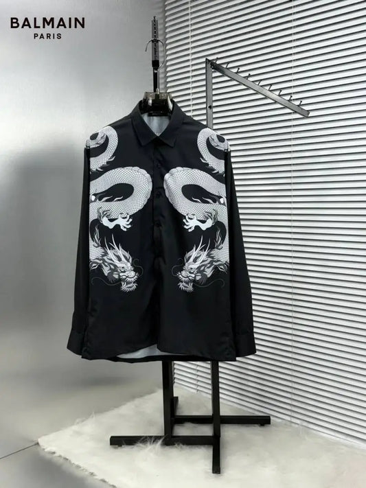 BALMAI_N BLACK PRINTED PREMIUM IMPORTED SHIRT WITH BOX