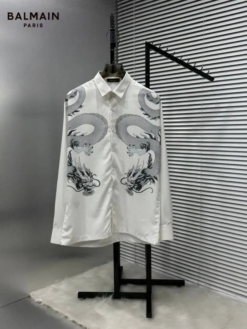 BALMAI_N WHITE PRINTED PREMIUM IMPORTED SHIRT WITH BOX