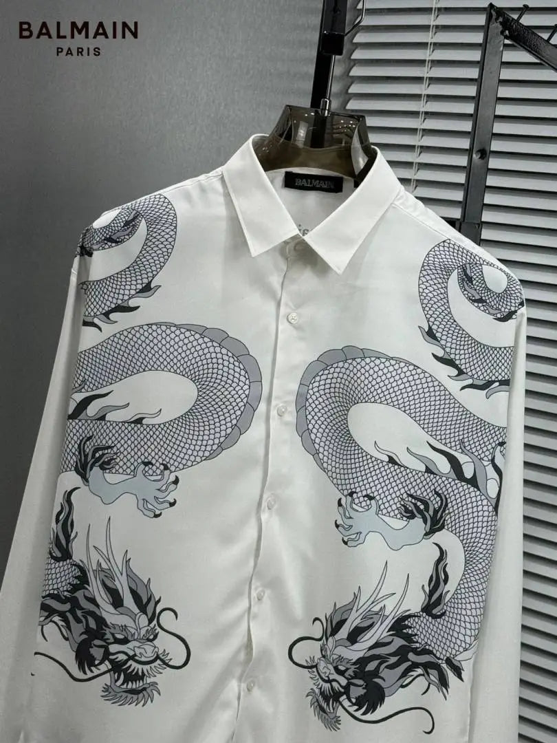 BALMAI_N WHITE PRINTED PREMIUM IMPORTED SHIRT WITH BOX