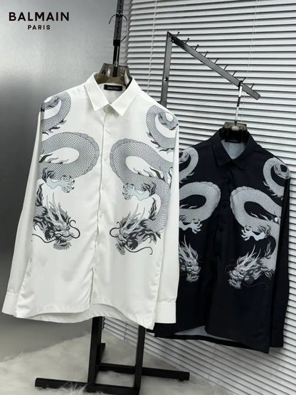 BALMAI_N WHITE PRINTED PREMIUM IMPORTED SHIRT WITH BOX