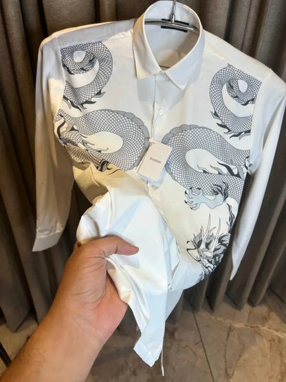 BALMAI_N WHITE PRINTED PREMIUM IMPORTED SHIRT WITH BOX