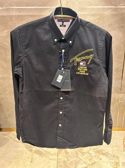 TOMMY HILFIGE_R BLACK OXFORD PREMIUM EMBROIDER SHIRT