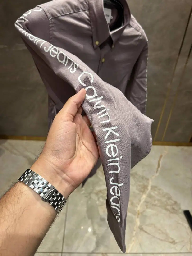 CALVIN KLEI_N PURPLE SIDE PRINT PREMIUM SHIRT