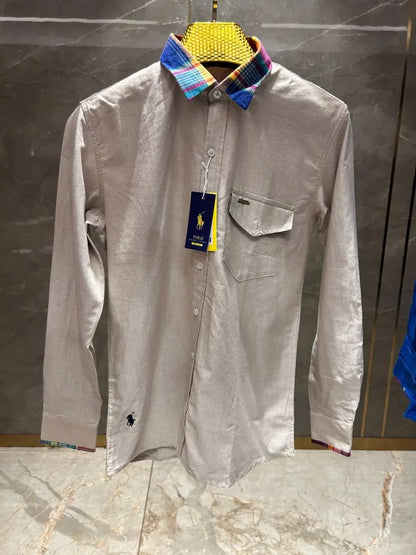 RALPH LAURE_N POLO GREY PREMIUM COLLAR WORK SHIRT