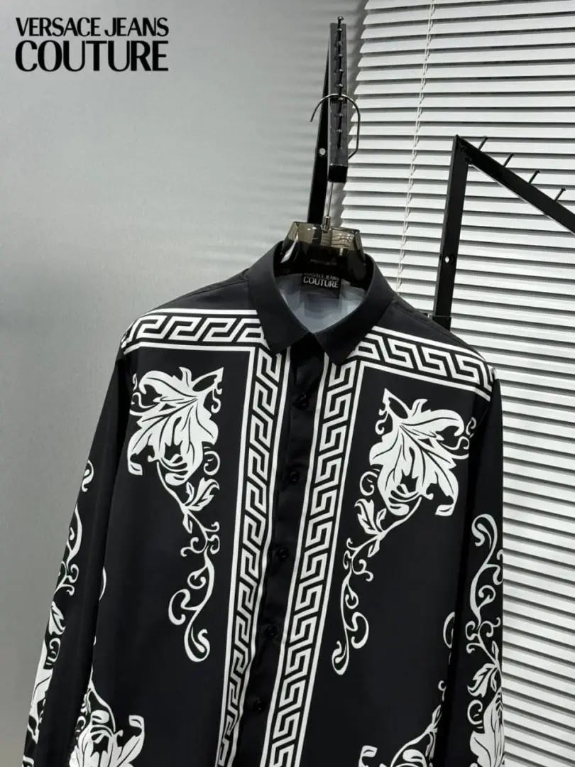 VERSAC_E BLACK BANDANA FULL PRINTED SHIRT WITH BOX