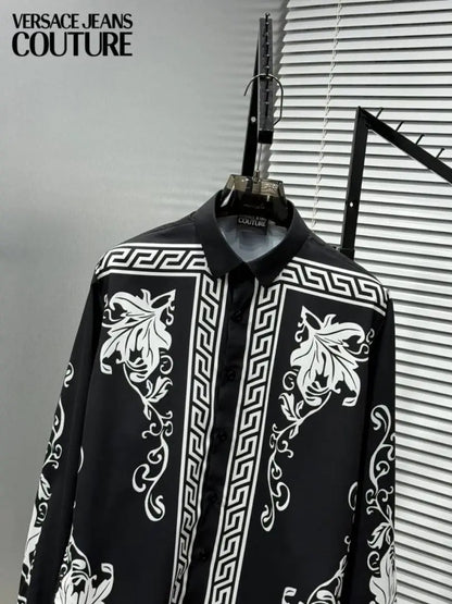 VERSAC_E BLACK BANDANA FULL PRINTED SHIRT WITH BOX