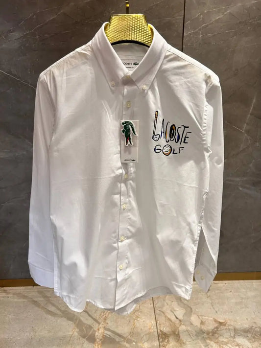 LACOST_E GOLF WHITE PREMIUM SIDE PRINTED SHIRT
