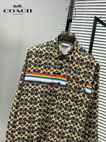COAC_H OLIVE MONOGRAM IMPORTED PREMIUM SHIRT