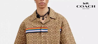 COAC_H BROWN MONOGRAM IMPORTED PREMIUM SHIRT