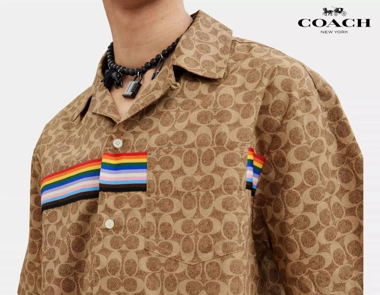 COAC_H BROWN MONOGRAM IMPORTED PREMIUM SHIRT