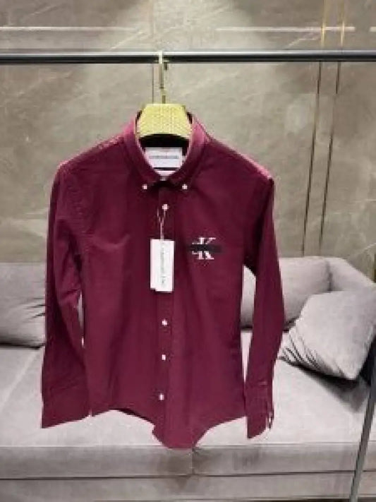 CALVIN KLEI_N MAROON PREMIUM FRONT PRINTED SHIRT