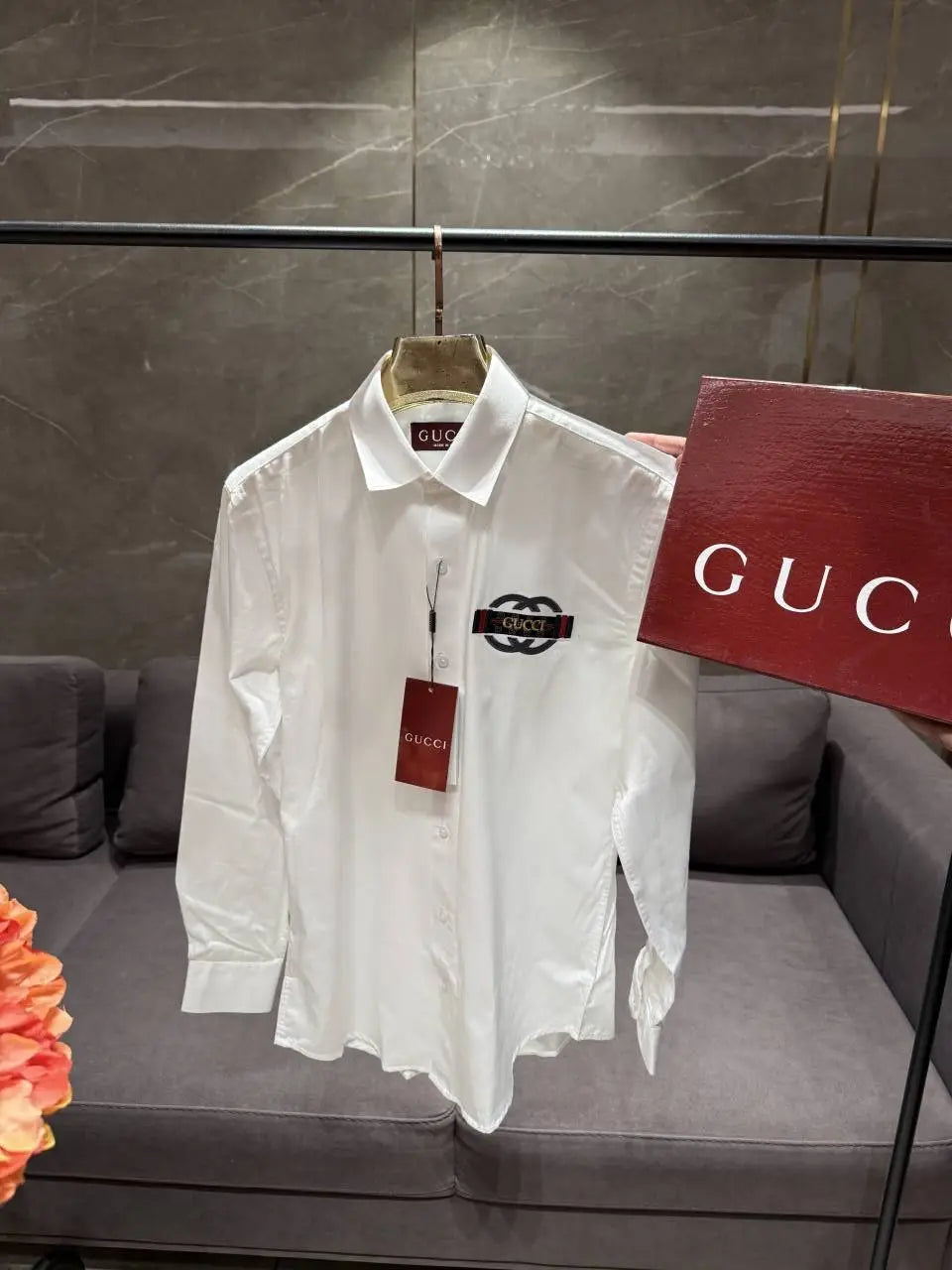 GUCC_I WHITE PREMIUM EMBROIDERD GG WITH BOX