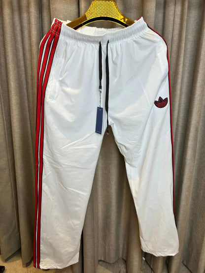 ADIDA_S ORIGINALS WHITE RED 3 STRIPES PREMIUM TRACKPANT