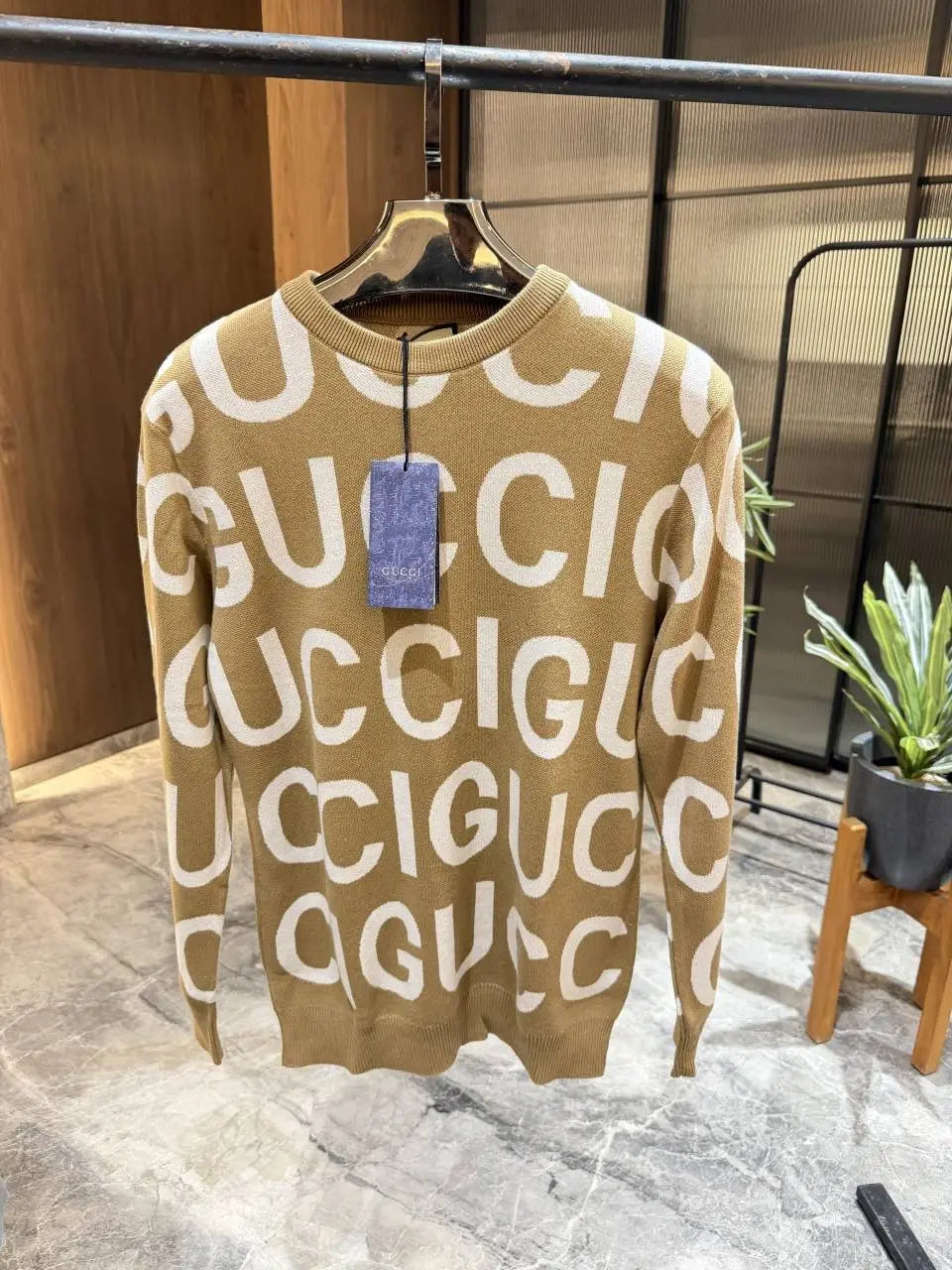 Gucc i Light Brown Premium Knitted Lycra