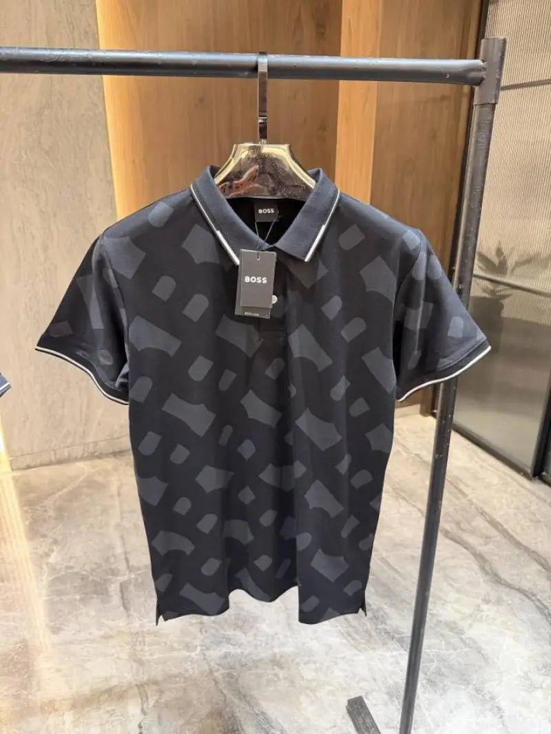 Hugo Bos s Black Imported Heavy cotton Lycra polo With Box