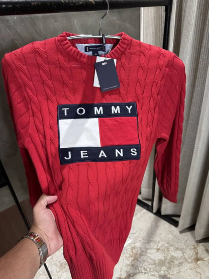 Tommy jeans Red Knitted woolen Sweatshirt