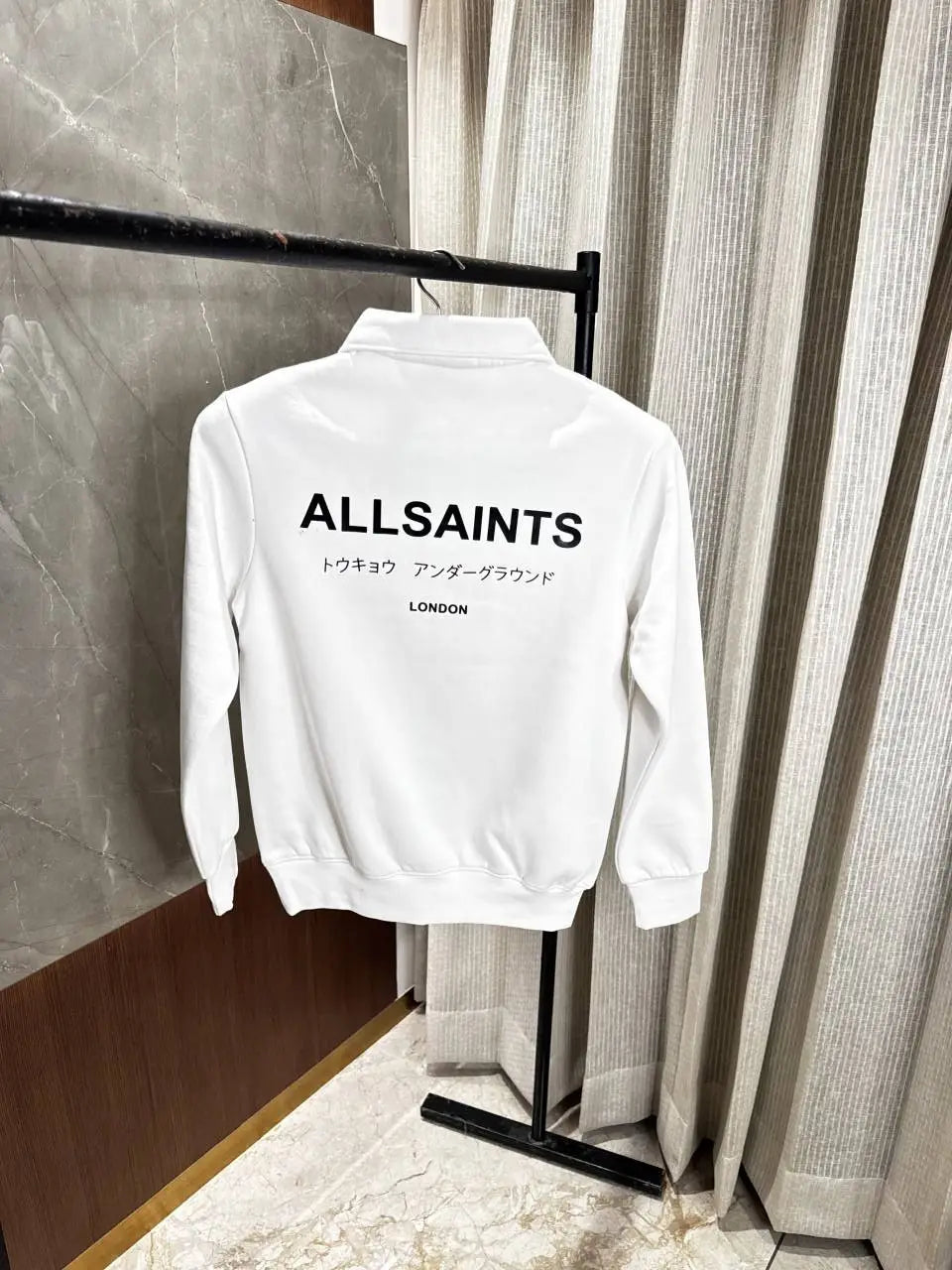 All saints white sweatshirt Back print