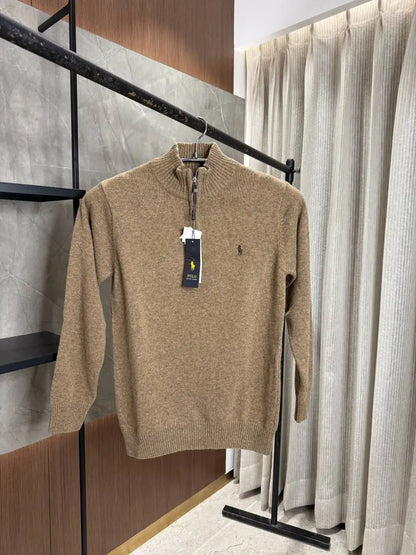 RALPH LAURE_N POLO KNITTED BROWN PREMIUM NECK PULLOVER